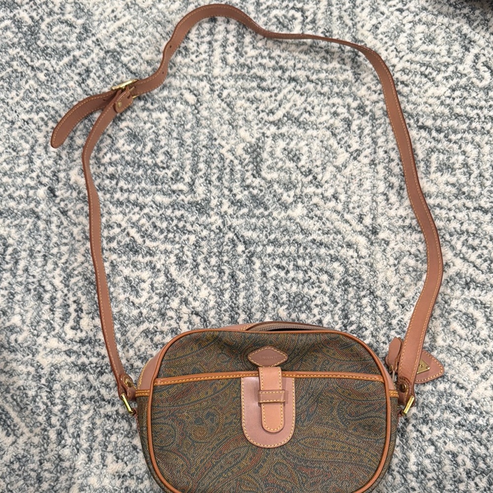 Brown Paisley Crossbody Bag